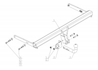 Фаркоп SK 12 для SEAT Ateca 2016/Volkswagen Tiguan II/Skoda Kodiaq-, Автос, нагрузка 2500/100 кг. БЕЗ подрезки бампера от магазина ФаркопРос